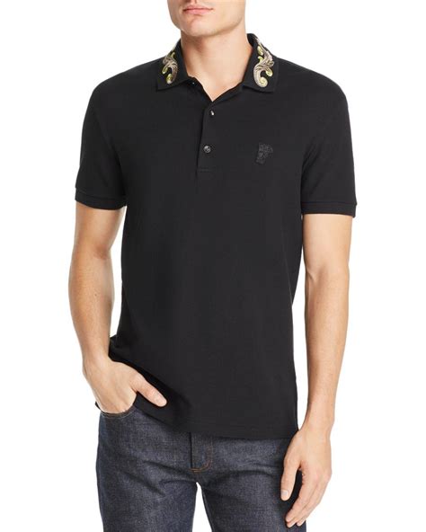 black and white versace polo shirt|versace polo shirts men.